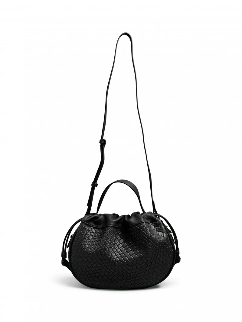 PIECES Patterned Balloon Bag - 17160038 - Black