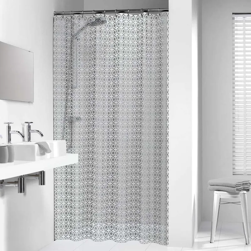 Hammam 180Πx200Υ silver κουρτίνα μπάνιου πλαστική Sealskin