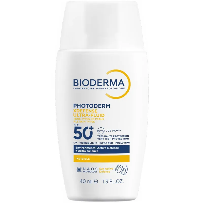 Bioderma Photoderm XDefense Spf50+ Ultra-Fluid Εξαιρετικά Λεπτόρρευστο Αντηλιακό Προσώπου Πολύ Υψηλής Αντηλιακής Προστασίας 40ml - Invisible
