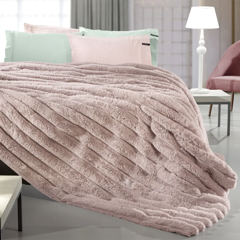 Κουβέρτα Γούνινη King Size (260x240) Guy Laroche St.Moritz Old Ροζ