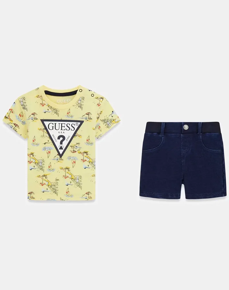 GUESS SET SS T-SHIRT+KNIT DENIM PANT ΣΕΤ ΠΑΙΔΙΚΟ BOY I6GG01K8HM4-P9IV Multi