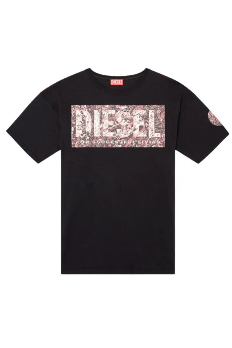 DIESEL Ανδρικό T-BOXT-R22 T-SHIRT - ΜΑΥΡΟ -A17613-0AGRI-BLACK