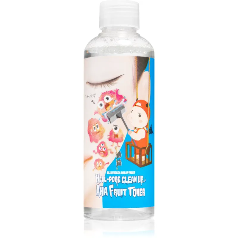 Elizavecca Milky Piggy Hell-Pore Clean Up AHA Fruit Toner τόνερ για μείωση των διεσταλμένων πόρων με αποτέλεσμα απολέπισης 200 ml