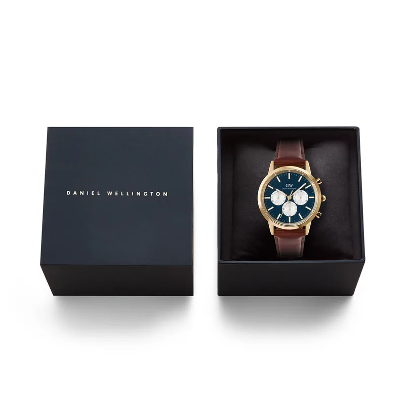 Ρολόι Daniel Wellington Iconic Chronograph St Mawes Arctic Panda DW00100875 Καφέ