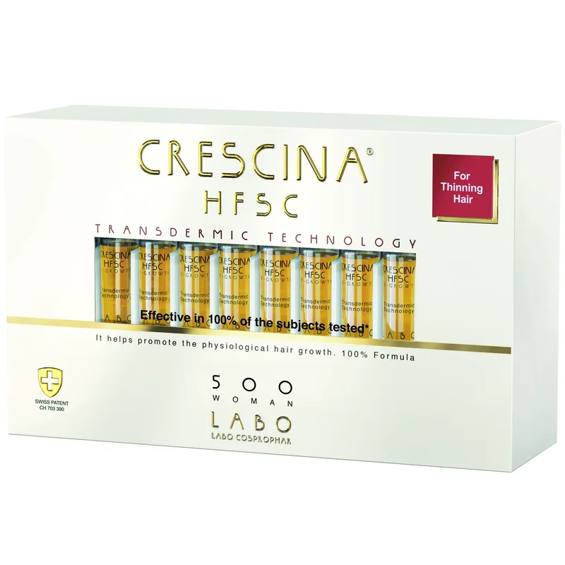 Crescina Transdermic HFSC Women Treatment Αγωγή με Ειδικά Σχεδιασμένη Γυναικεία Σύνθεση για τα Μεσαία Στάδια Αραίωσης των Μαλλιών 20 Τεμάχια - 500