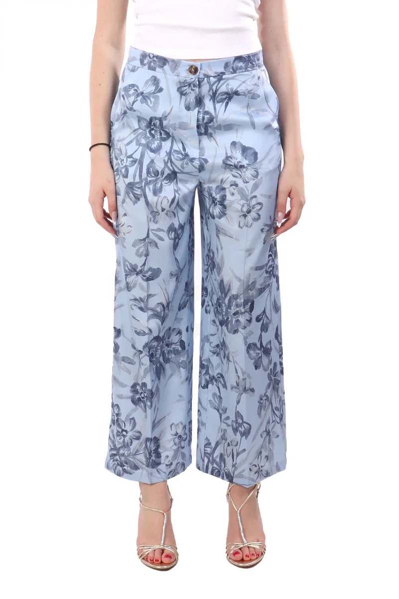 MARELLA EMME ΠΑΝΤΕΛΟΝΑ EMMCARAFFA FLORAL ΣΙΕΛ-ΜΠΛΕ