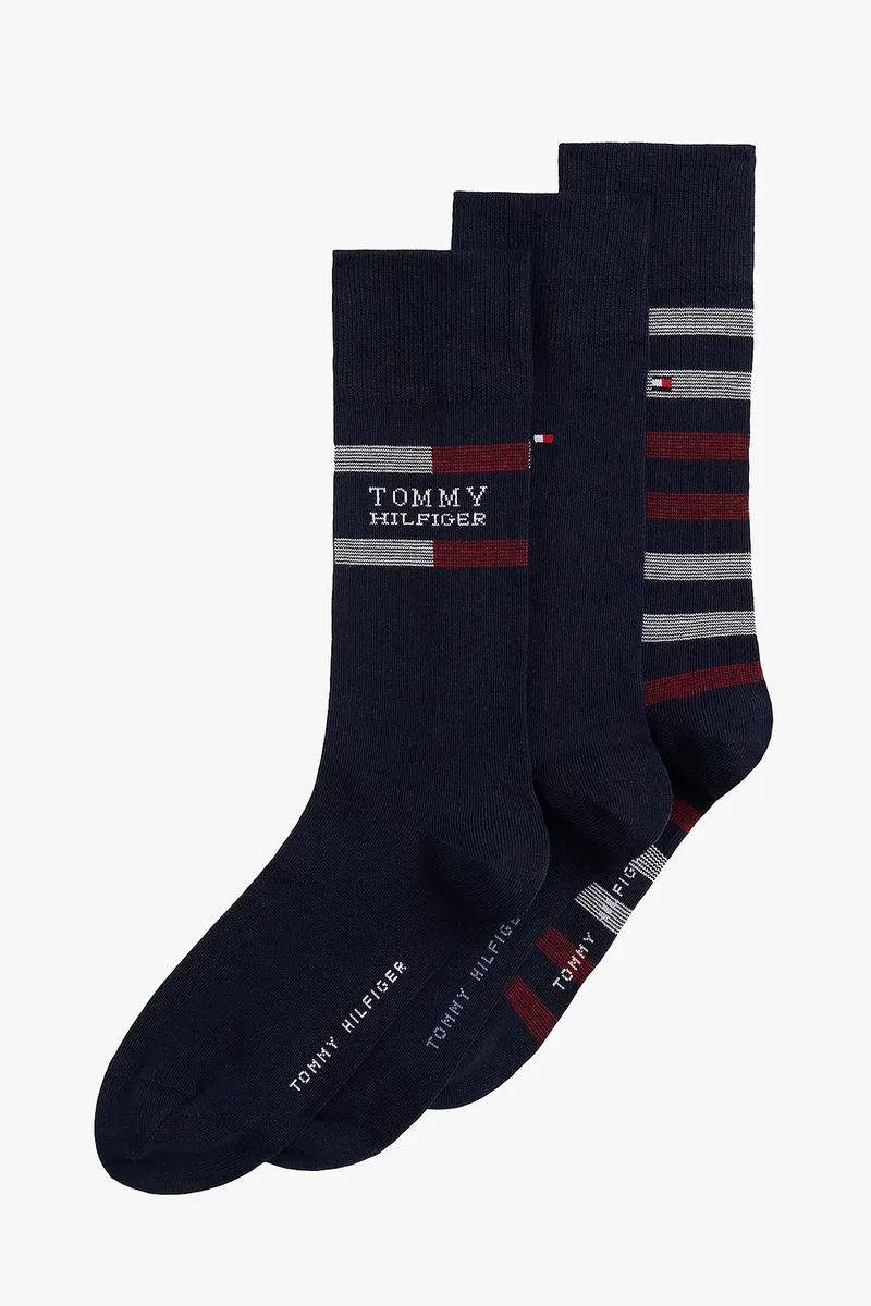 Tommy Hilfiger Ανδρικές κάλτσες σε ειδική συσκευασία TH Men Sock Gift Box Tommy Stripe (Συσκ. με 3 ζέυγη)-701235376-001