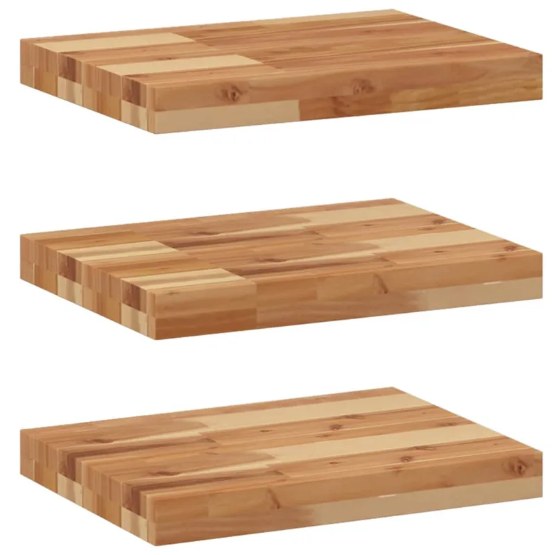 vidaXL Ράφια Πλωτά 3 τεμ. 60x30x4 εκ. από Μασίφ Ξύλο Ακακίας με Φινίρισμα Λαδιού