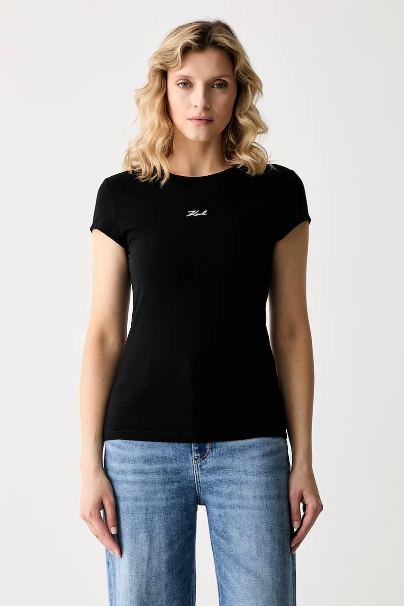 Karl Lagerfeld t-shirt γυναικείο βαμβακερό με ελαστάν 2-pack