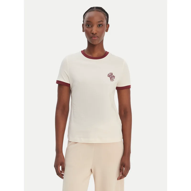 Guess T-Shirt V6GI05 K2966 Εκρού Regular Fit