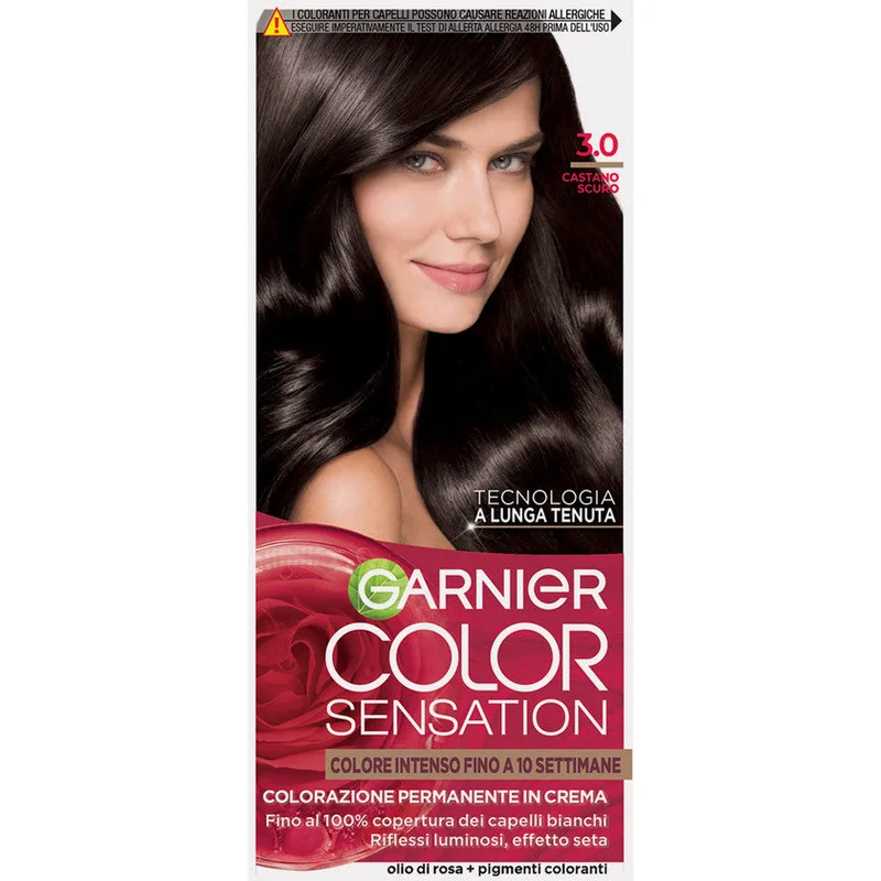 Garnier Color Sensation Permanent Cream Hair Color 3.0 Dark Brown