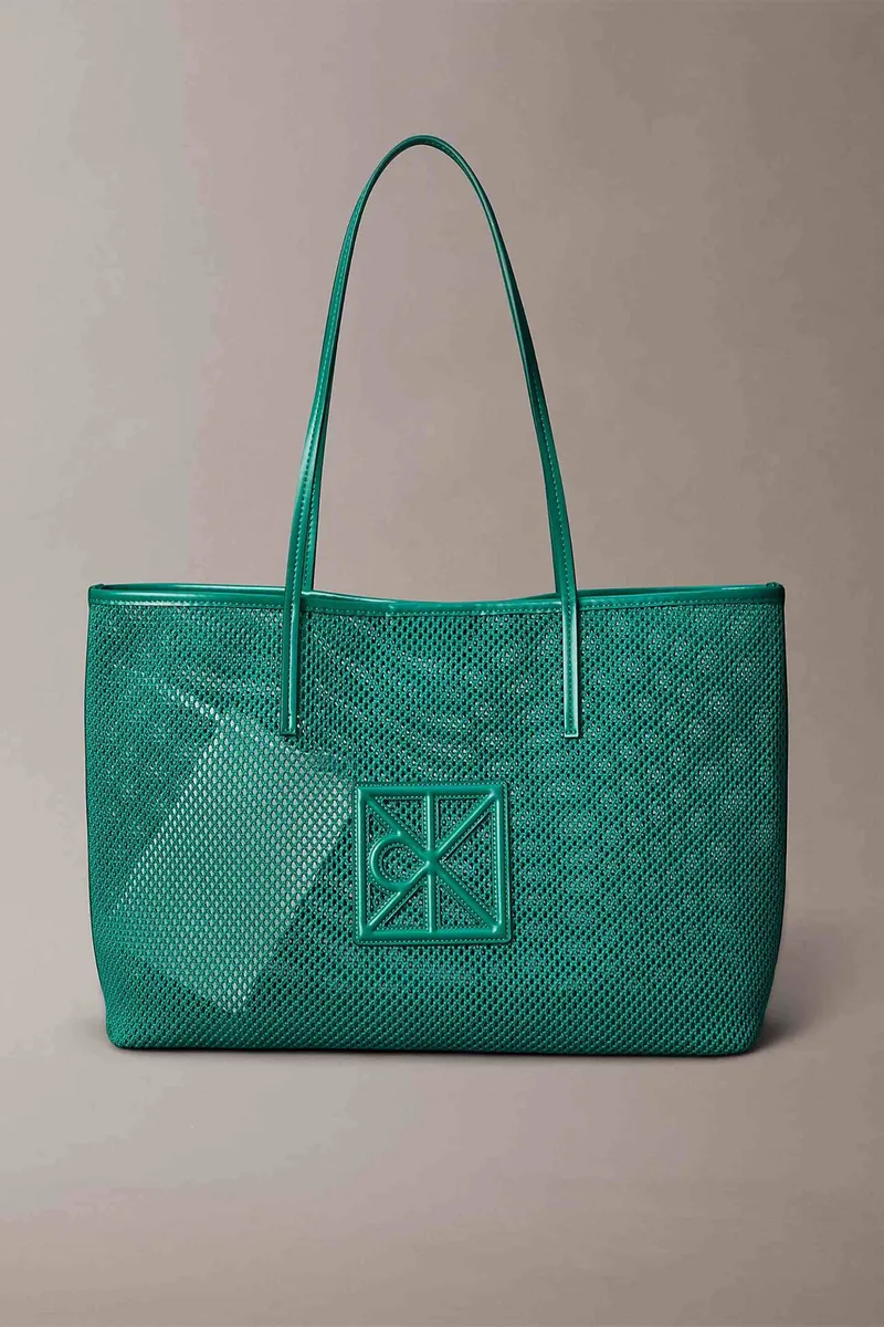 Calvin Klein Jeans γυναικεία τσάντα tote με διάτρητο σχέδιο και monogram - LV04F3380G Πράσινο