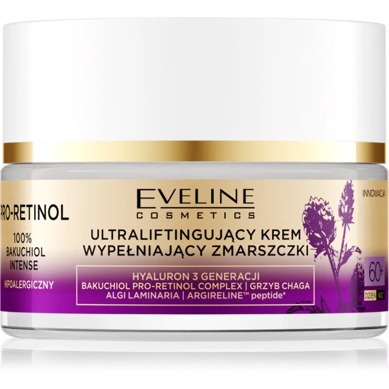 Eveline Cosmetics Pro-Retinol 100% Bakuchiol Intense υπερ ελαφριά ανυψωτική κρέμα προσώπου 60+ 50 ml
