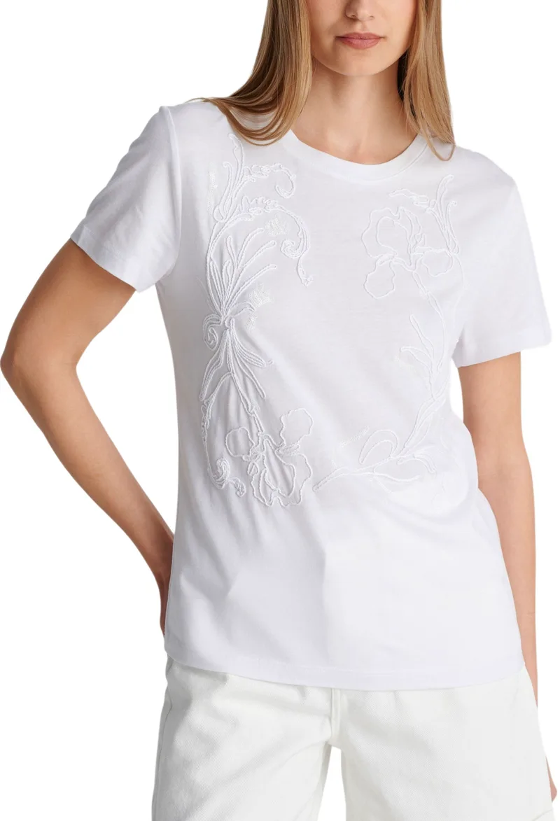 Μπλούζα Κοντομάνικη Ale Με Κέντημα 8922913-WHITE Γυναικείο