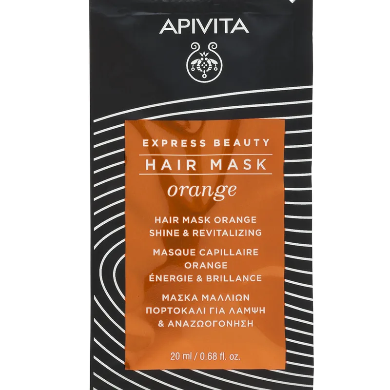 Apivita Express Beauty Hair Mask Πορτοκαλί Shine & Revitalizing Μάσκα Μαλλιών με Πορτοκάλι για Λάμψη & Αναζωογόνηση 20ml