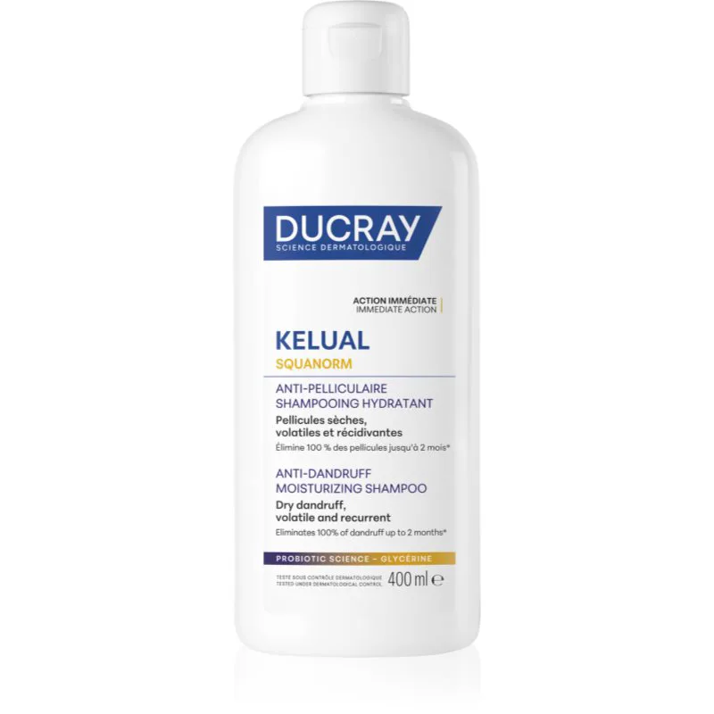 Ducray Kelual Squanorm Moisturizing Treatment Shampoo Dry Dandruff σαμπουάν για την αντιμετώπιση της ξηρής πυτιρίδας 400 ml