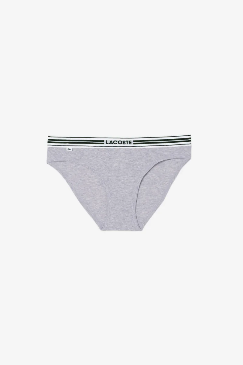 Lacoste γυναικείο εσώρουχο brief με contrast μέση και λογότυπο - 8F1333-00 Γκρι