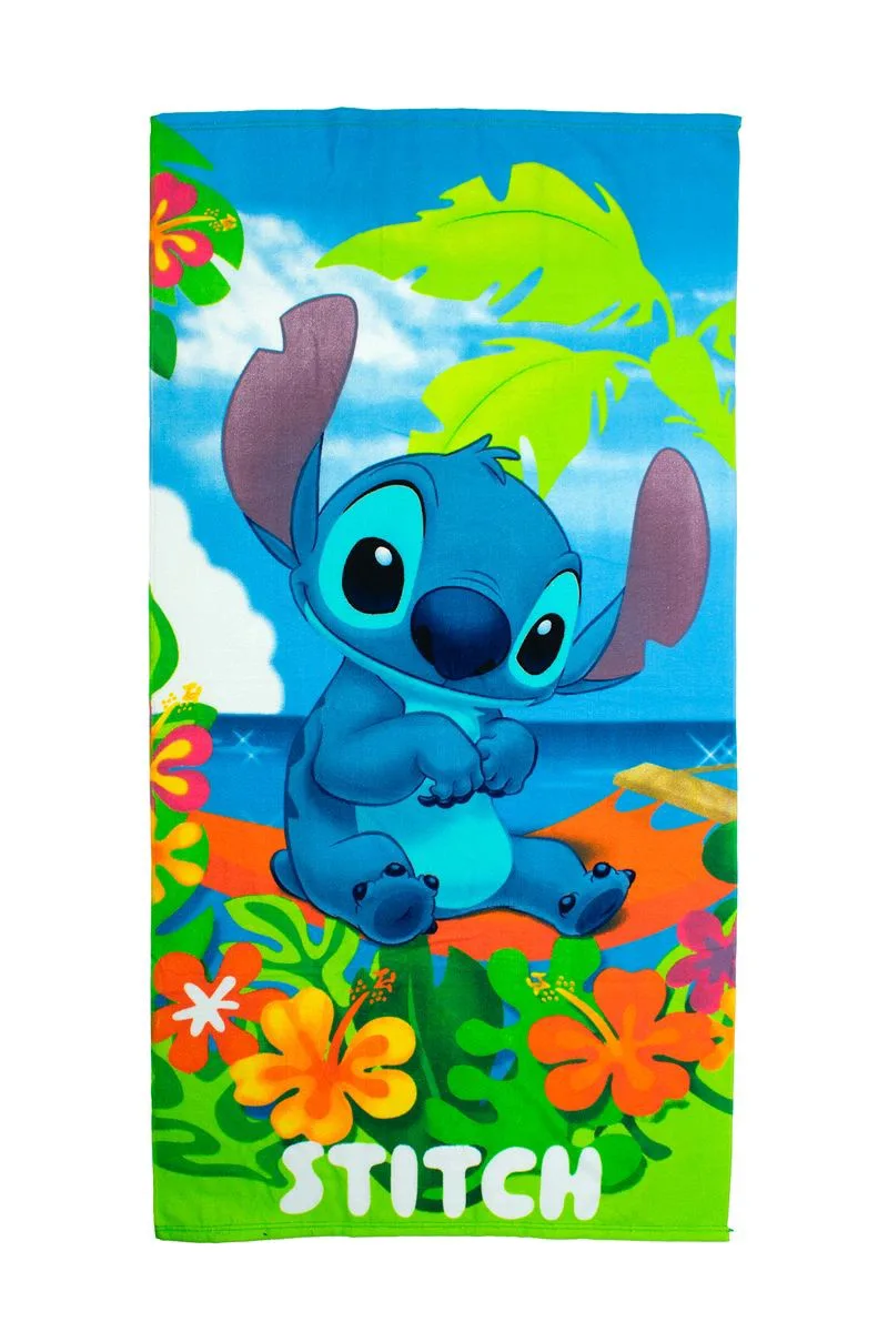 Πετσέτα Θαλάσσης Παιδική Quick Dry Microfiber 70x140εκ. Disney Home Lilo & Stitch 086 Blue-Green Dimcol