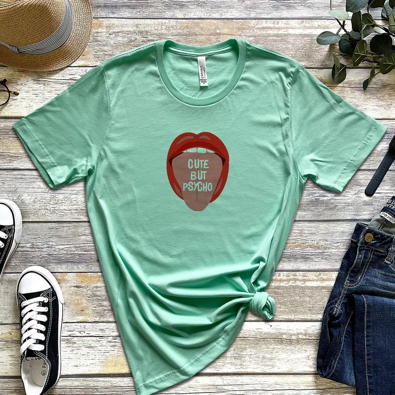 Cute - Organic Vegan T-Shirt Unisex - Μέντα - XL