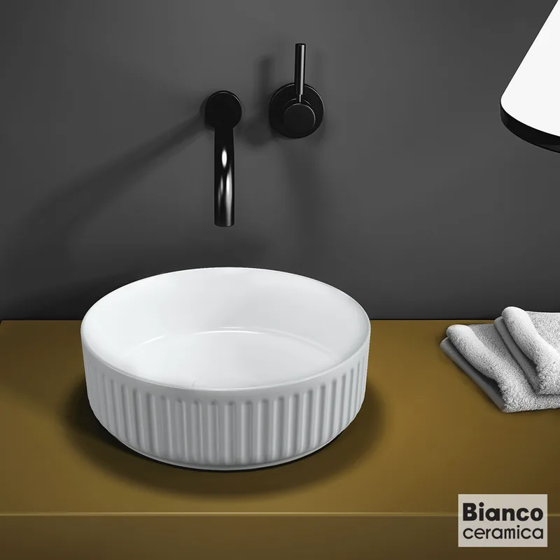 Νιπτήρας Επικαθήμενος Λευκό Ceramica Etna 508-33136-300 Λευκό (Φ.36cm)