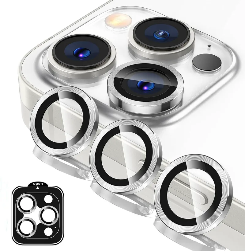 Orso Lens Camera Tempered Glass Silver iPhone 15 Pro/15 Pro Max/16 Pro/16 Pro Max