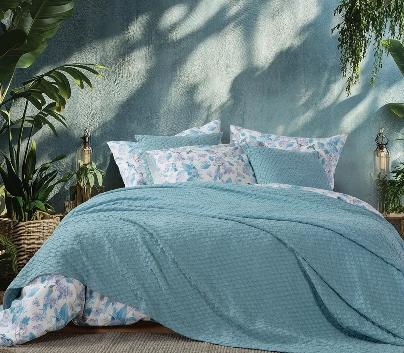 Κουβέρτα Πικέ Υπέρδιπλη Nef-Nef Elmer Blue Aqua 230x240
