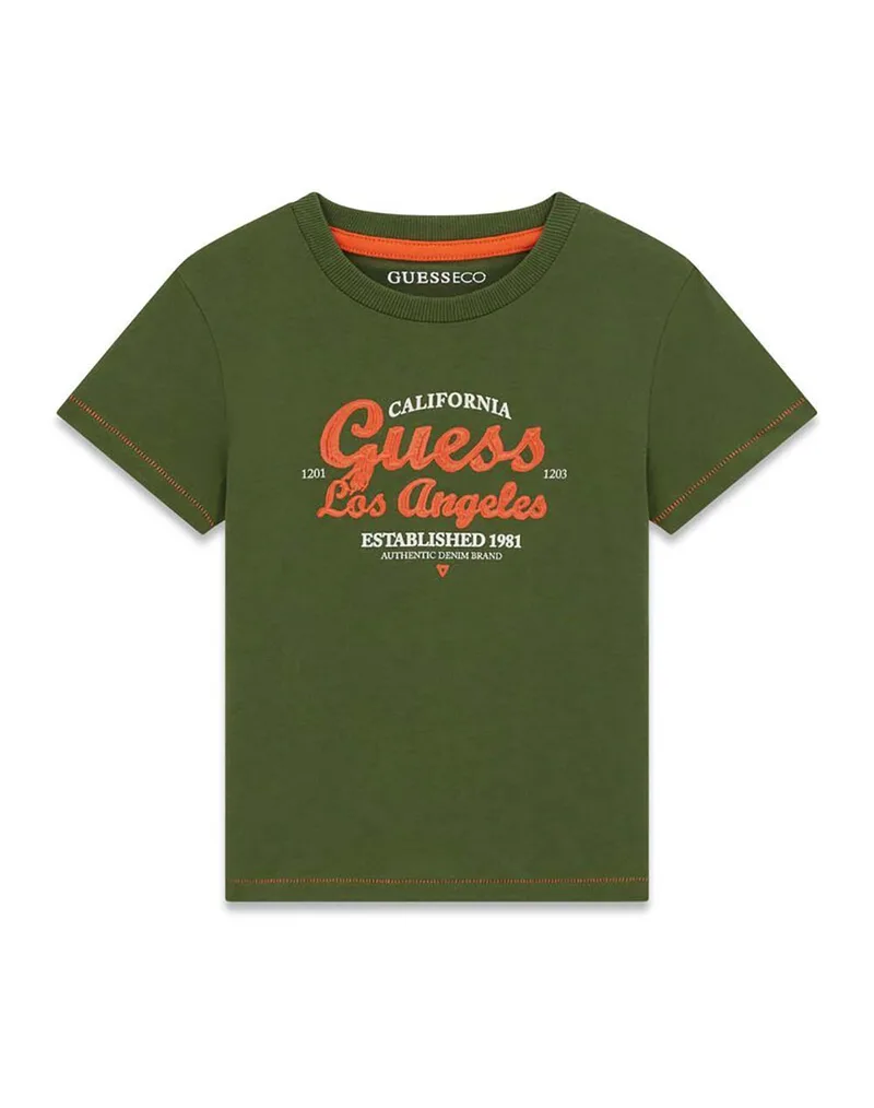 GUESS SS T-SHIRT ΜΠΛΟΥΖΑ ΠΑΙΔΙΚΟ BOY N6GI01K8HM4-G8V4 Olive
