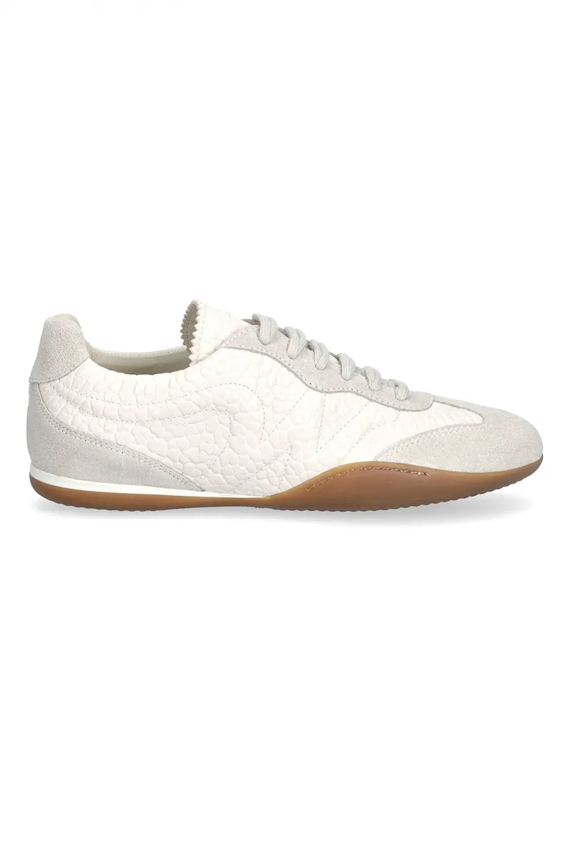 MAX MARA WEEKEND ΠΑΠΟΥΤΣΙΑ SNEAKERS ΔΕΡΜΑ WKALANCIA LOGO ΕΚΡΟΥ