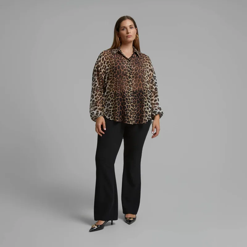 Πουκάμισο από μουσελίνα με leopard print