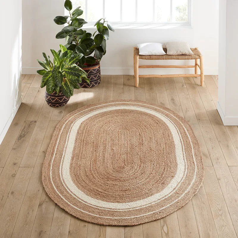 Οβάλ χαλί από γιούτα 120x170 cm Μ120xΠ170cm