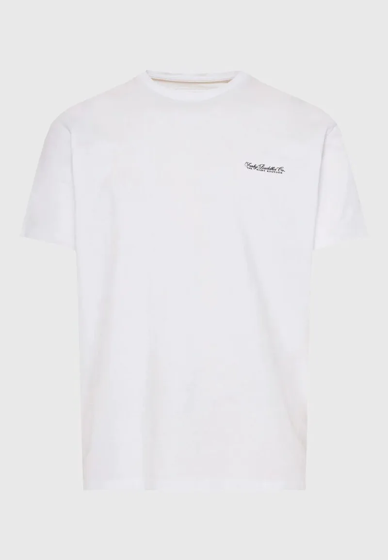 Funky Buddha Ανδρικό μονόχρωμο T-shirt - The basics collection FBM013-001-04 Λευκό