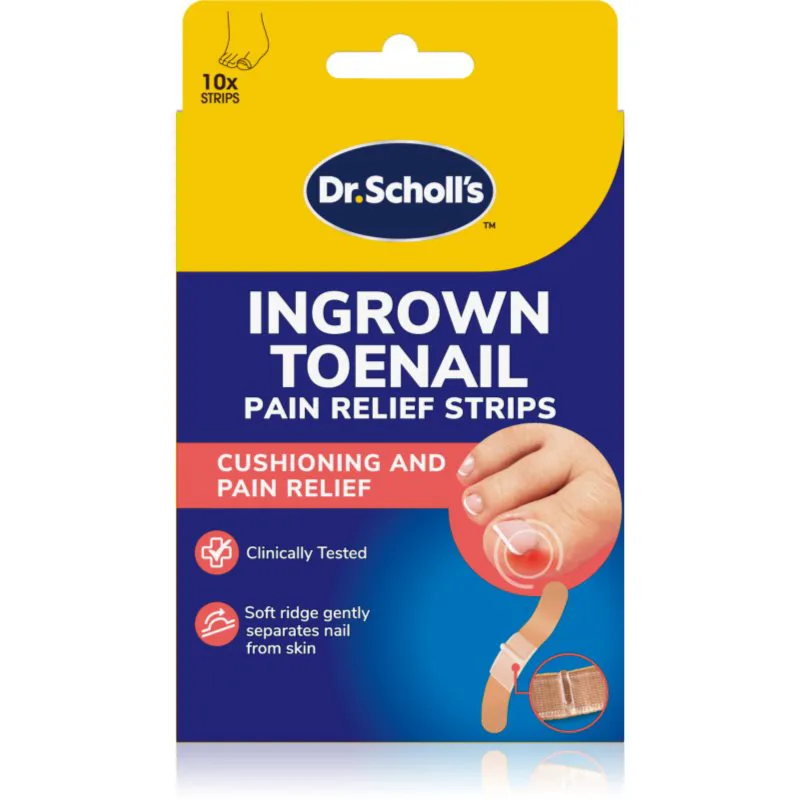 Scholl Dr. Scholl's Ingrown Toenail Pain Relief Strips προστατευτικά επιθέματα για ανάπτυξη νυχιών 10 τμχ