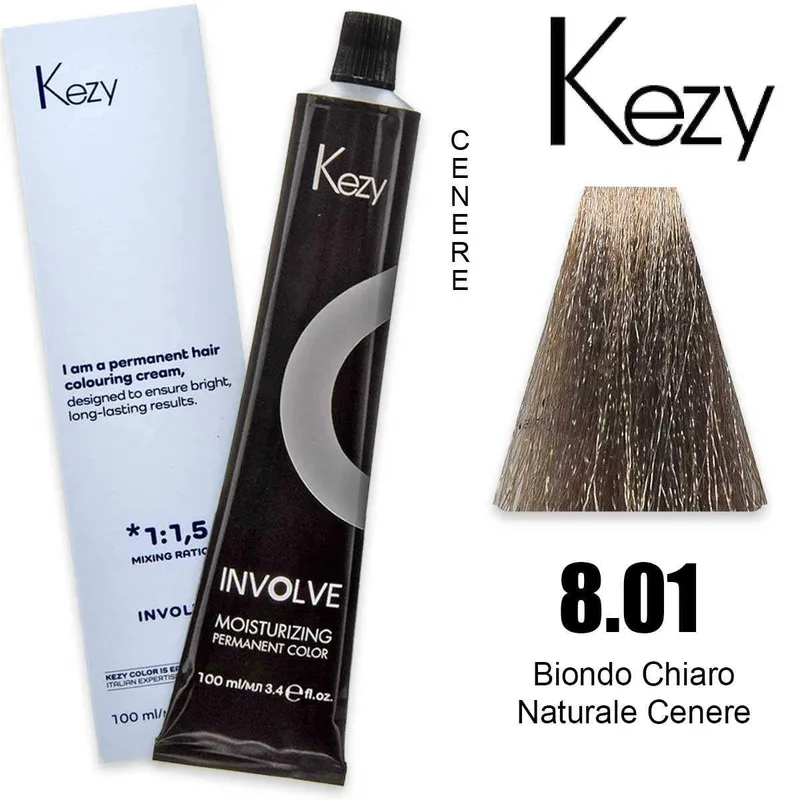 Kezy involve color 100 ml light blonde naturale ash 8.01
