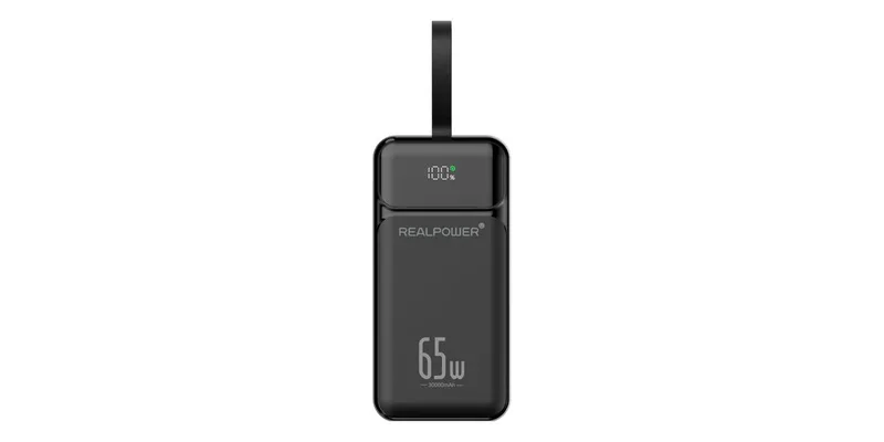 REALPOWER PB-27000 Pro,27.000mAh,65W,2x USB-A,2x USB-C,black