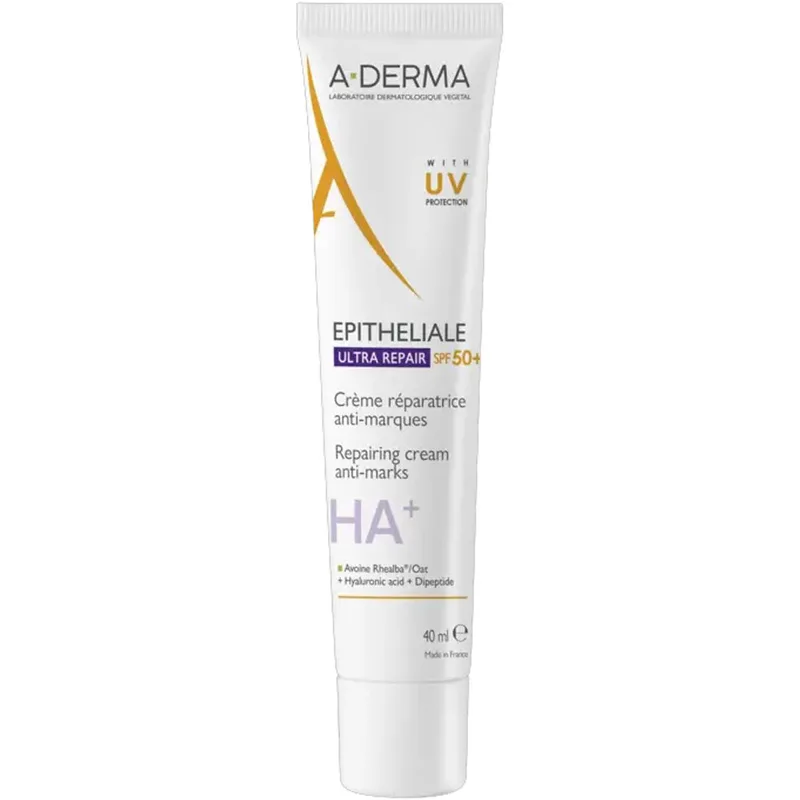 A-Derma Epitheliale ΗΑ+ Ultra Repair Spf50+ & Anti-Marks Cream Προστατευτική & Επανορθωτική Κρέμα Πολύ Υψηλής Προστασίας Κατά των Σημαδιών Χωρίς Άρωμα 40ml