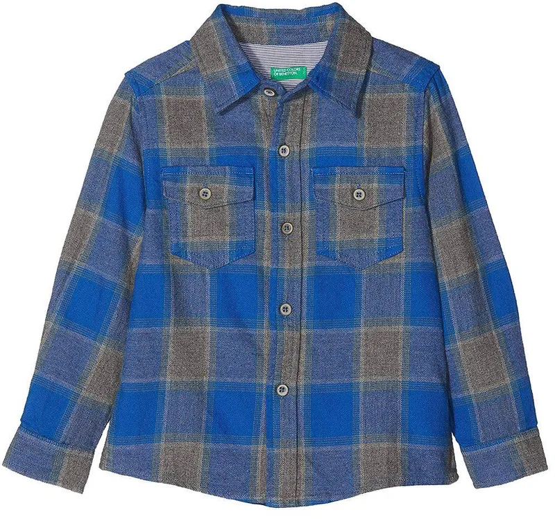 ΠΟΥΚΑΜΙΣΟ BENETTON STREET ΚΑΡΟ ΜΠΛΕ (82 CM)-(1-2 ΕΤΩΝ)