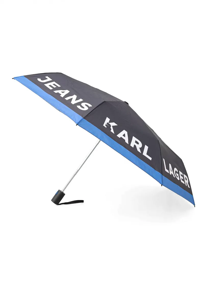 KARL LAGERFELD JEANS ΟΜΠΡΕΛΑ ESSENTIAL LOGO UMBRELLA ΜΑΥΡΟ-ΜΠΛΕ