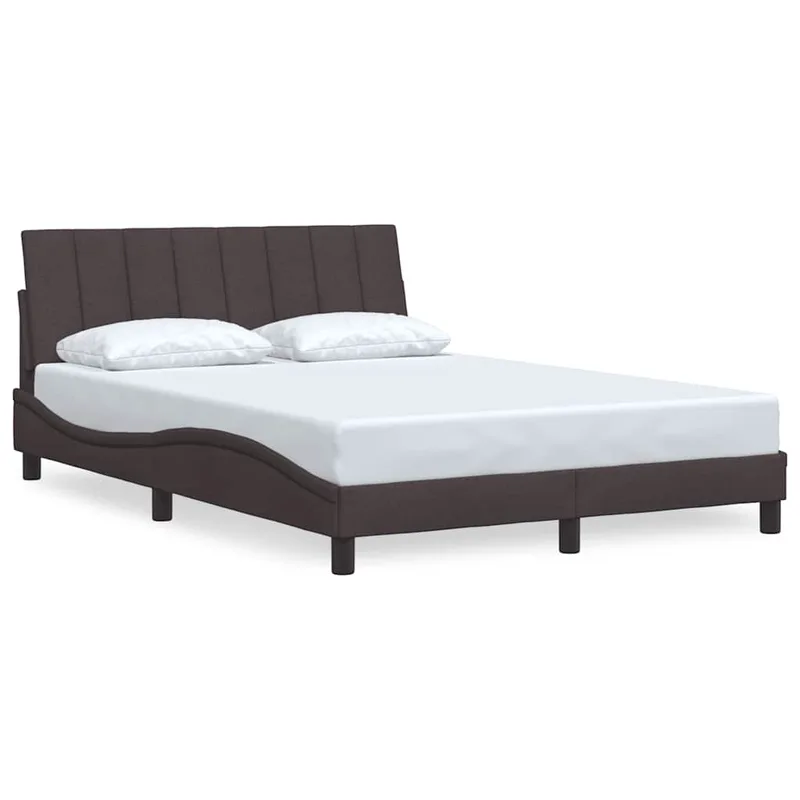 vidaXL Σκελετός Κρεβατιού Χωρίς Στρώμα Hanko Καφέ 140x200 εκ.Υφασμάτινο