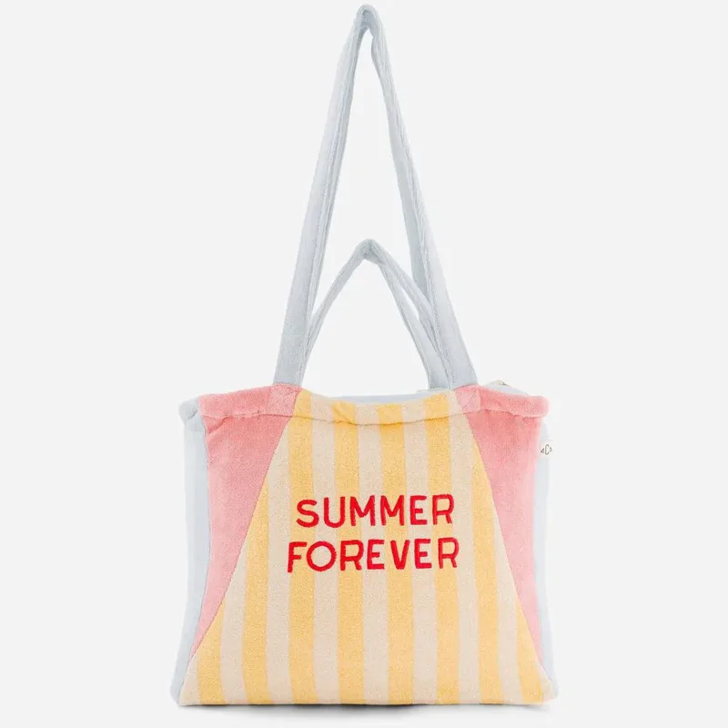 Terry Tote bag Small - Summer Forever - Ροζ and Yellow - One Size