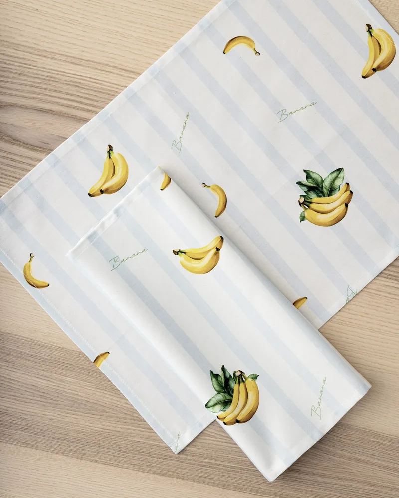 Σετ Σουπλά 2 Τεμαχίων Nima Banana Σιέλ, Κίτρινο 35x50