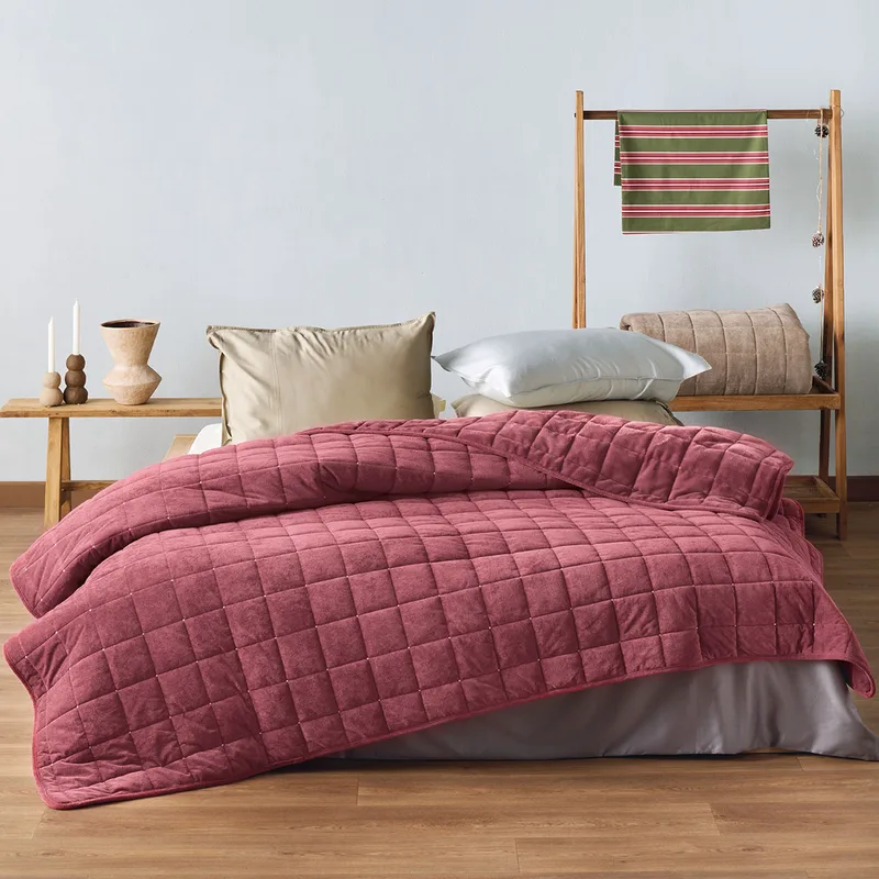 Λεπτό Πάπλωμα Βελουτέ Ημίδιπλο (180x240) Kentia Stylish Sutton 05 Bordo
