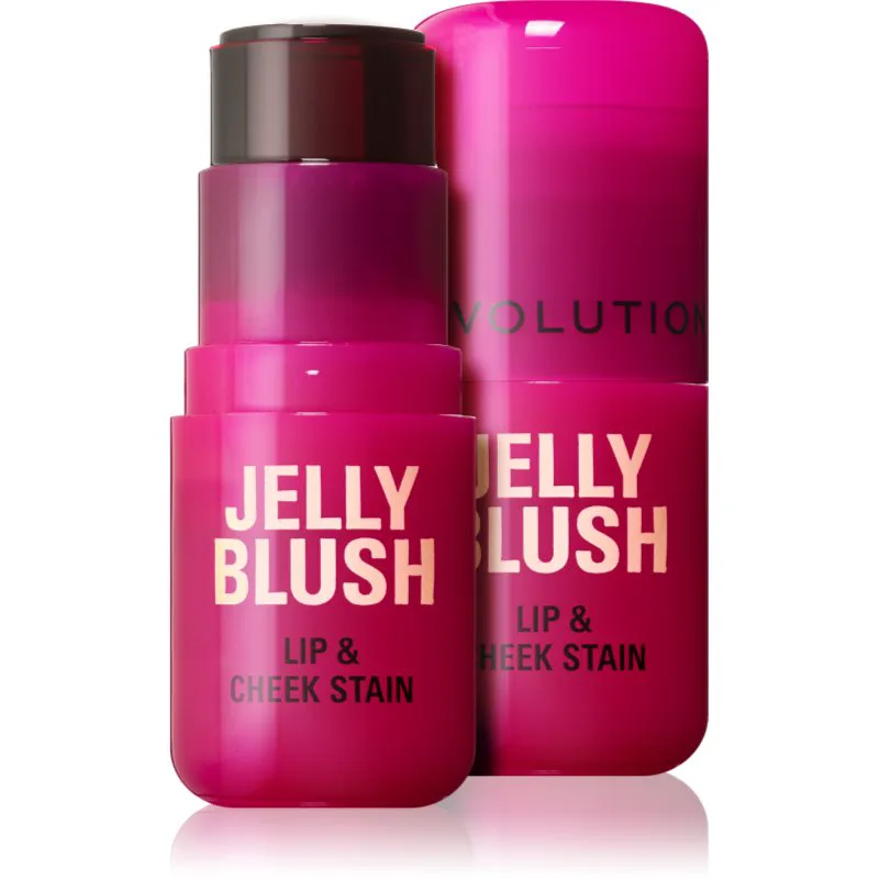 Revolution Jelly Blush ρουζ σε στικ για χείλη και πρόσωπο απόχρωση Cherry Red 5.5 γρ