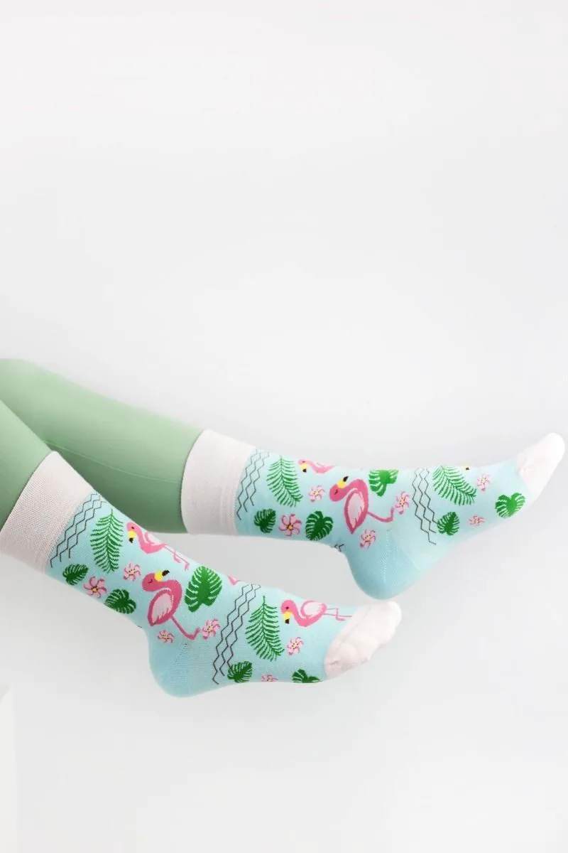 Γυναικείες fashion κάλτσες FLAMINGO Βαμβακερές Livoni 21605 Γαλάζιο