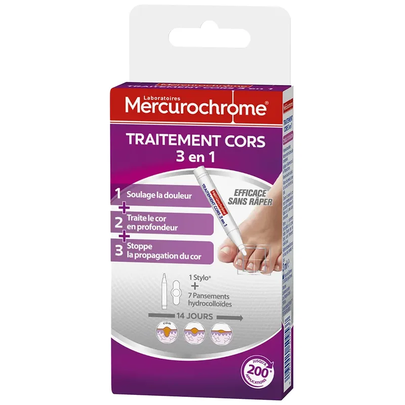 Mercurochrome Cors 3 In 1 Treatment With Pen And 7 4ml Plasters
