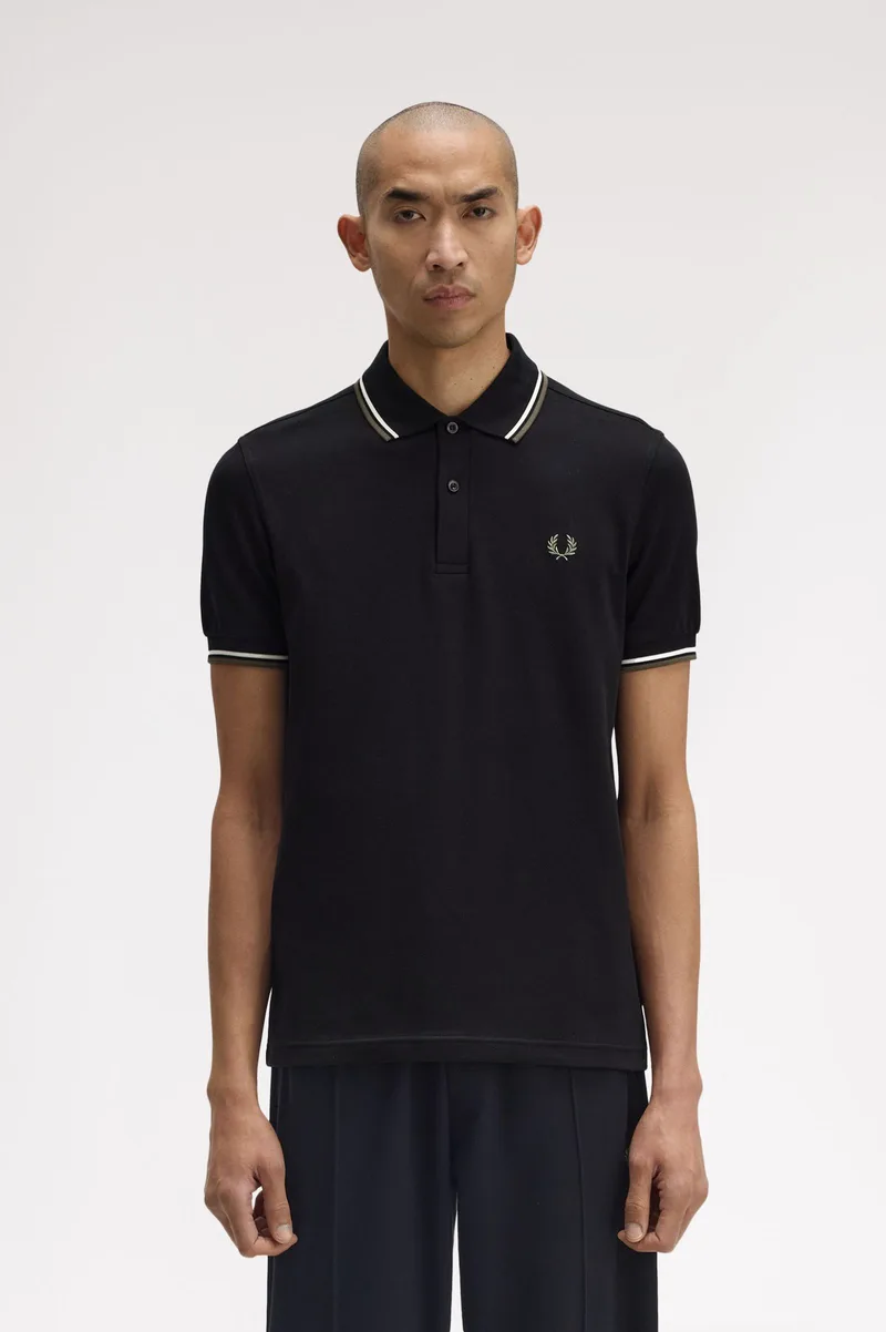 Fred Perry Ανδρική Μπλούζα Twin Tipped Polo M3600-W54 Μαύρο