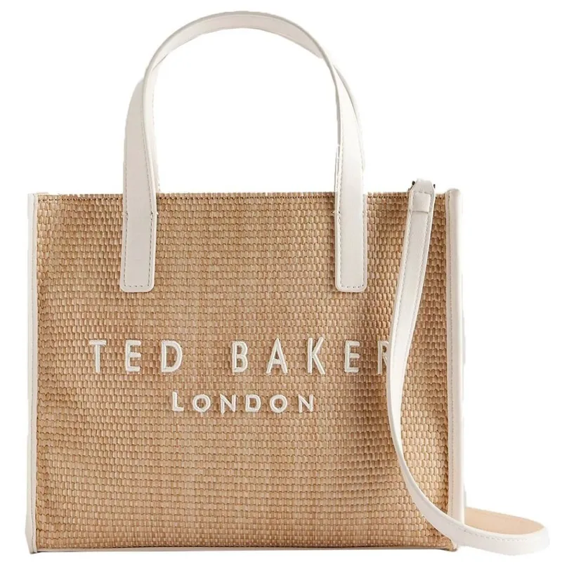 Ted Baker Paolina Faux Raffia Small Icon Bag 284037 Εκρου