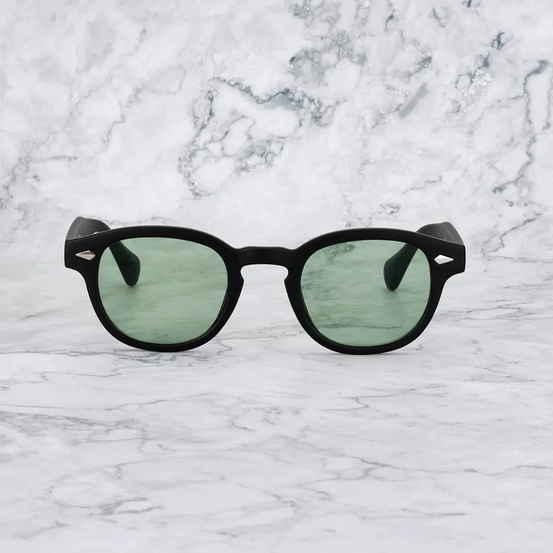 JOHNNY Tinted Sunglasses | Matt Black | Light Green Shades | Explicit Poets Sunglasses