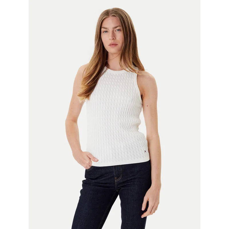 Tommy Hilfiger Τοπ WW0WW45706 Εκρού Slim Fit