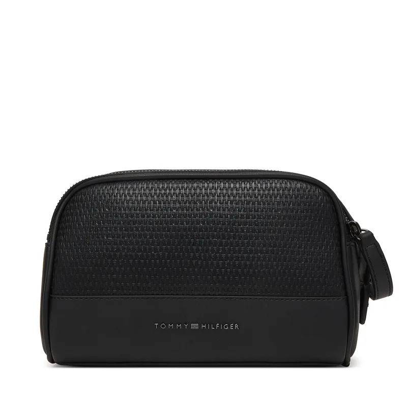 Τσαντάκι καλλυντικών Tommy Hilfiger Metal Logo Woven Washbag AM0AM14098 Μαύρο