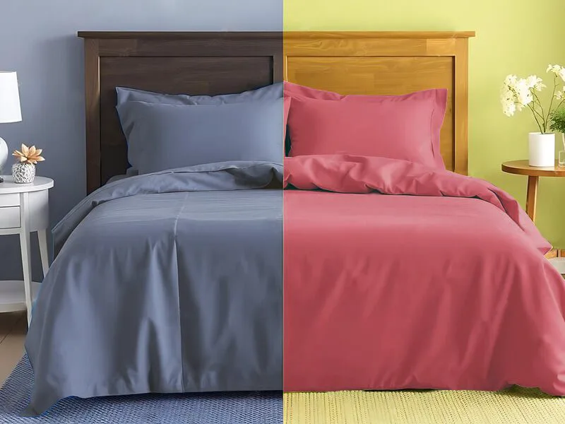 Σετ Σεντόνια Γίγας - King Size Βαμβακοσατέν 200 Κλωστών Δίχρωμα Γαρύφαλλο 235x255 - Γκρι-Σάπιο Μήλο